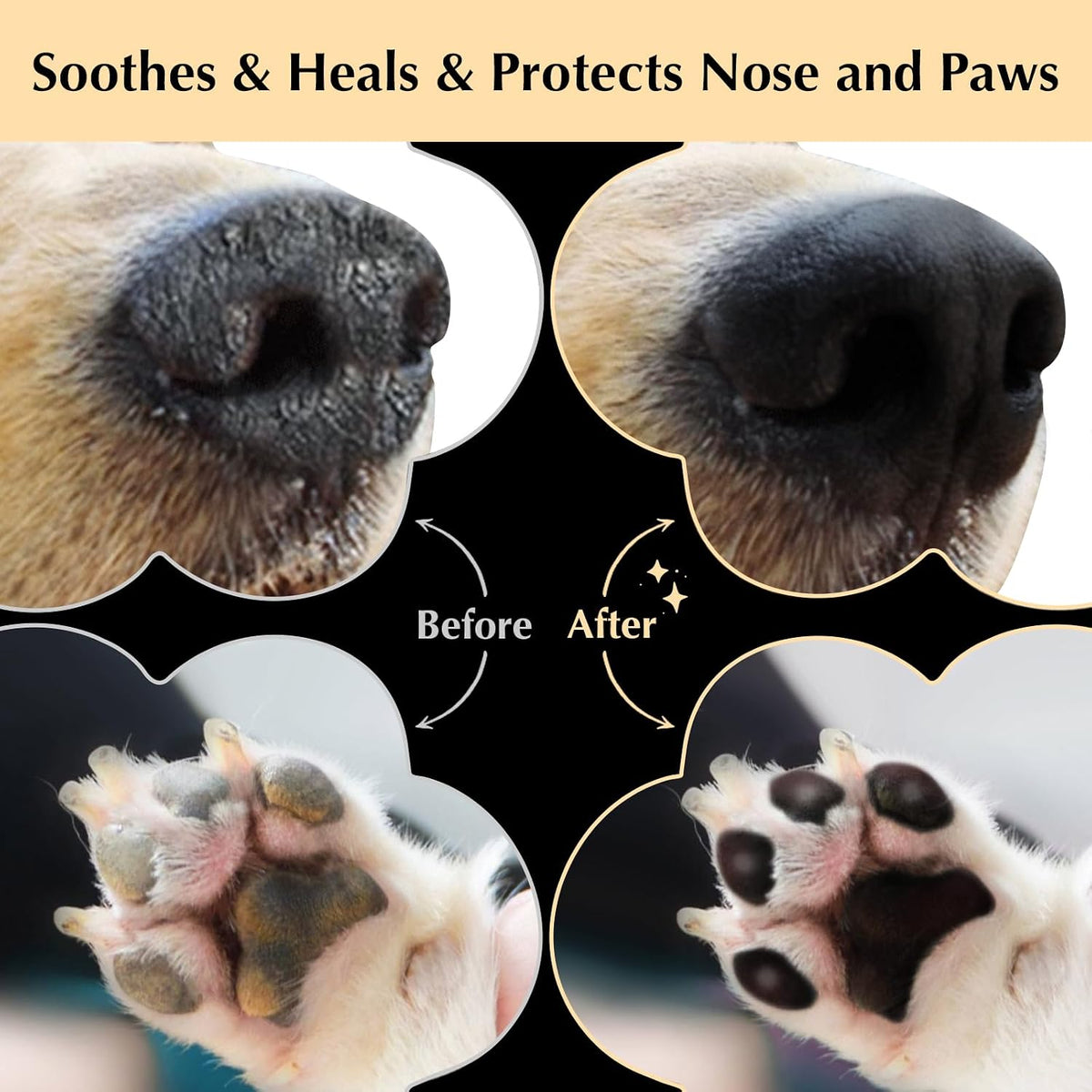 Close up of Tinioey paw balm texture and natural ingredients