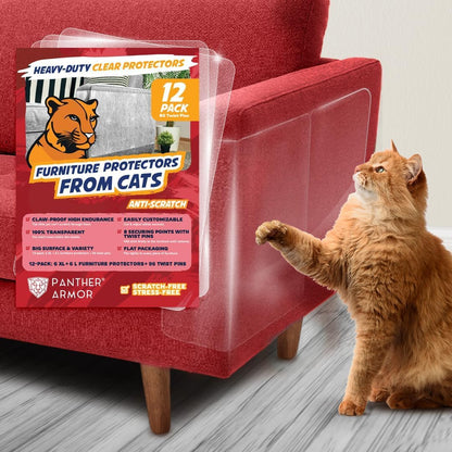 Panther Armor Furniture Protector, 8-Pack, Heavy Duty Anti-Scratch Cat Couch Protector, Transparent - Image 14