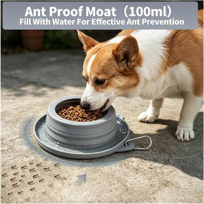 Close up view of the durable food grade silicone material on the SLSON pet travel dish