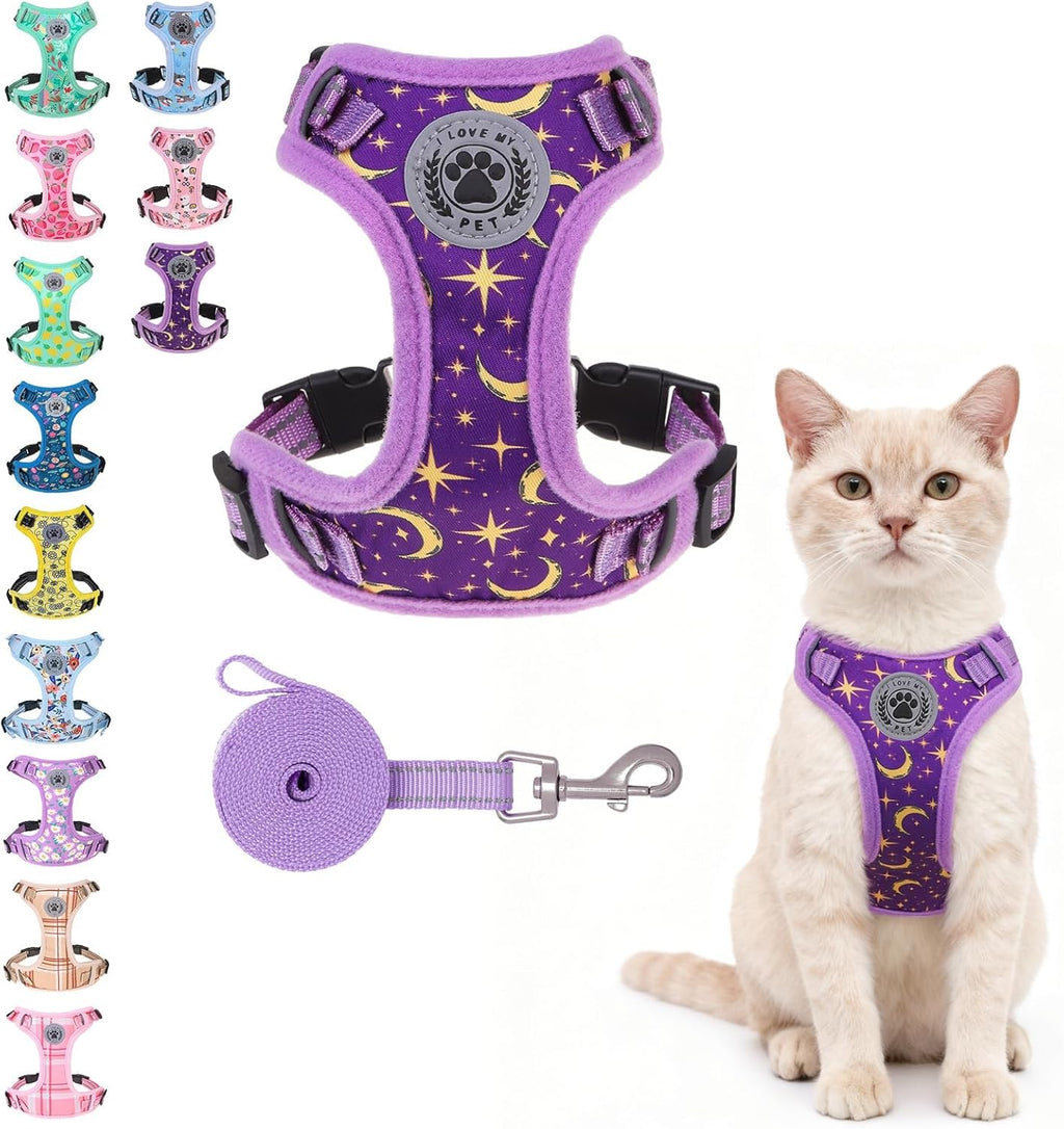 BEAUTYZOO Cat Harness and Leash Set for Walking Escape Proof, Neck Release Adjustable Harness for Kitten Puppy Small Medium Large Cats, Soft Cute Easy Control Small Cat Harness for Cats Boy and Girls - Image 15