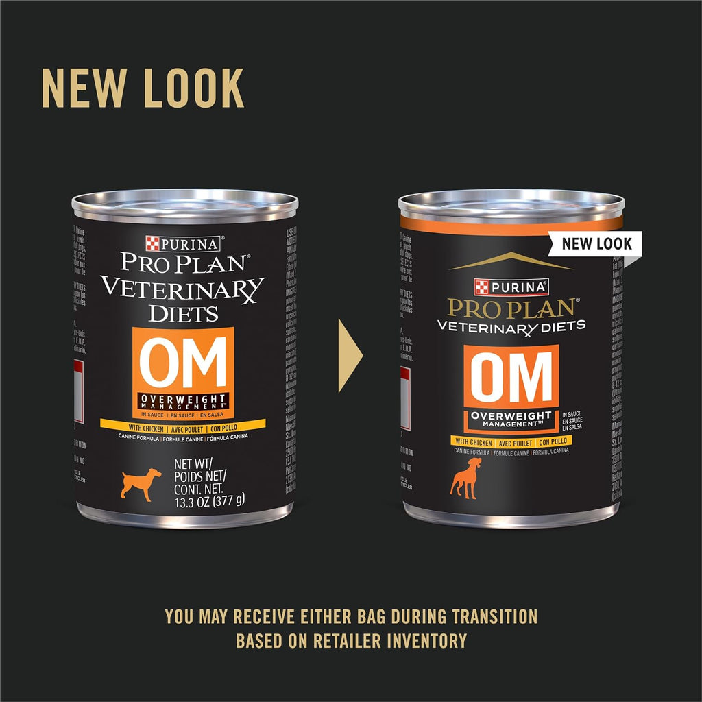 Purina OM canine formula 12 pack weight loss wet food for dogs