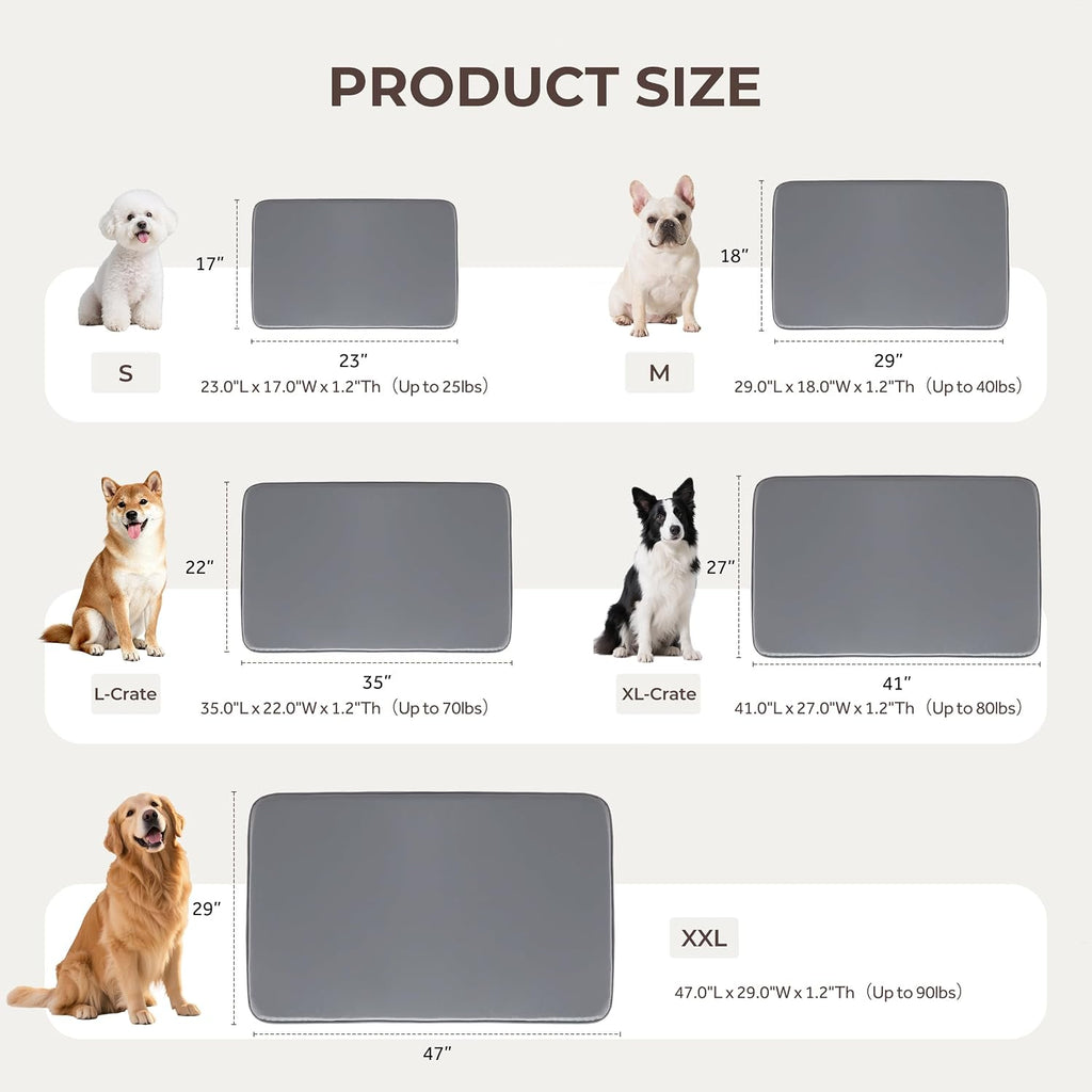 Waterproof Dog Crate Pad Medium Sized Dog, Dual-Sided Outdoor Dog Bed for Crate Washable, Cooling Dog Sleeping Foam Mat, Wipeable, 35x22, Grey - Image 9