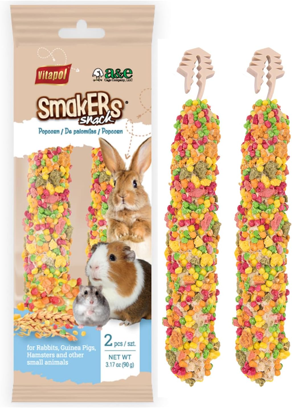 Vitapol Smakers by A&E Cage Co Vegetable Treat Sticks - Twin Pack Small Animal Snack Sticks - Natural Chew Treats for Rabbits, Hamsters, Gerbils, Mice & Rats - Image 9