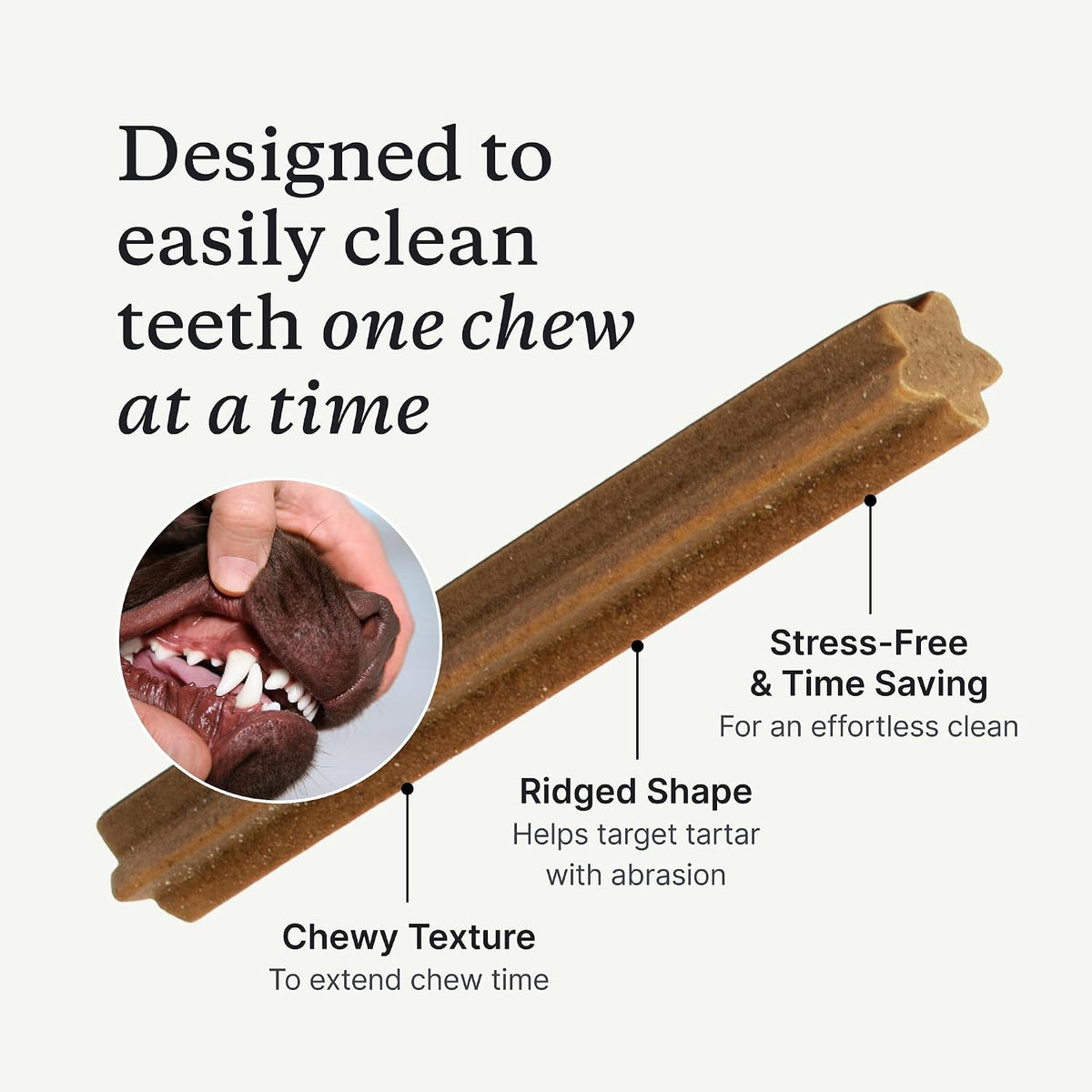 Side view of PetLab Co. dental stick resealable bag