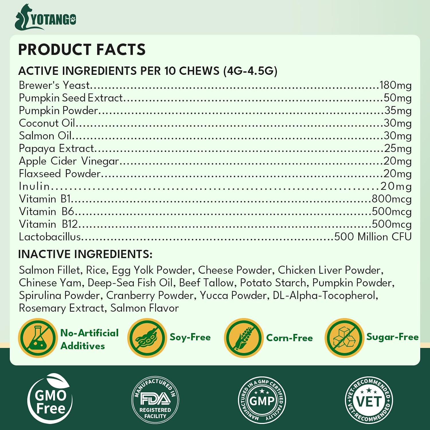 YOTANGO Cat Flea Treatment Crunchy & Creamy Chewables, 500 Chews Natural Flea and Tick Prevention for Cats + Skin and Coat Support, Daily Oral Supplement Chewables for Cats and Kittens (Salmon Flavor) - Image 9