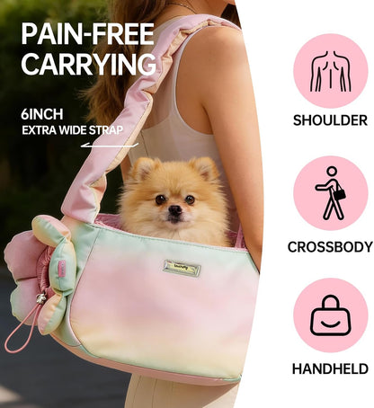 Touchdog pet travel carrier showing convertible shoulder strap detail