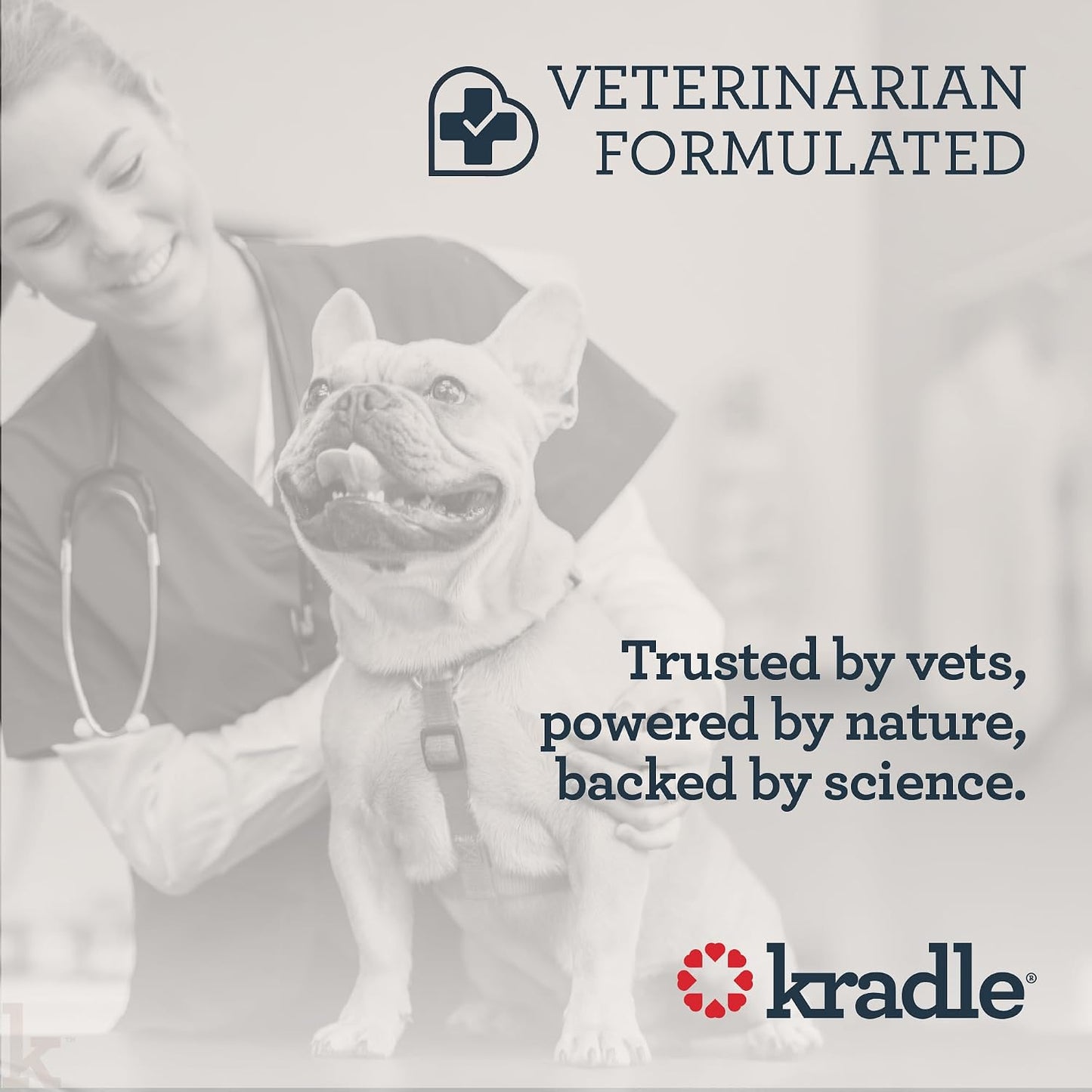 Kradle vet formulated soft chews for dog relaxation side angle view