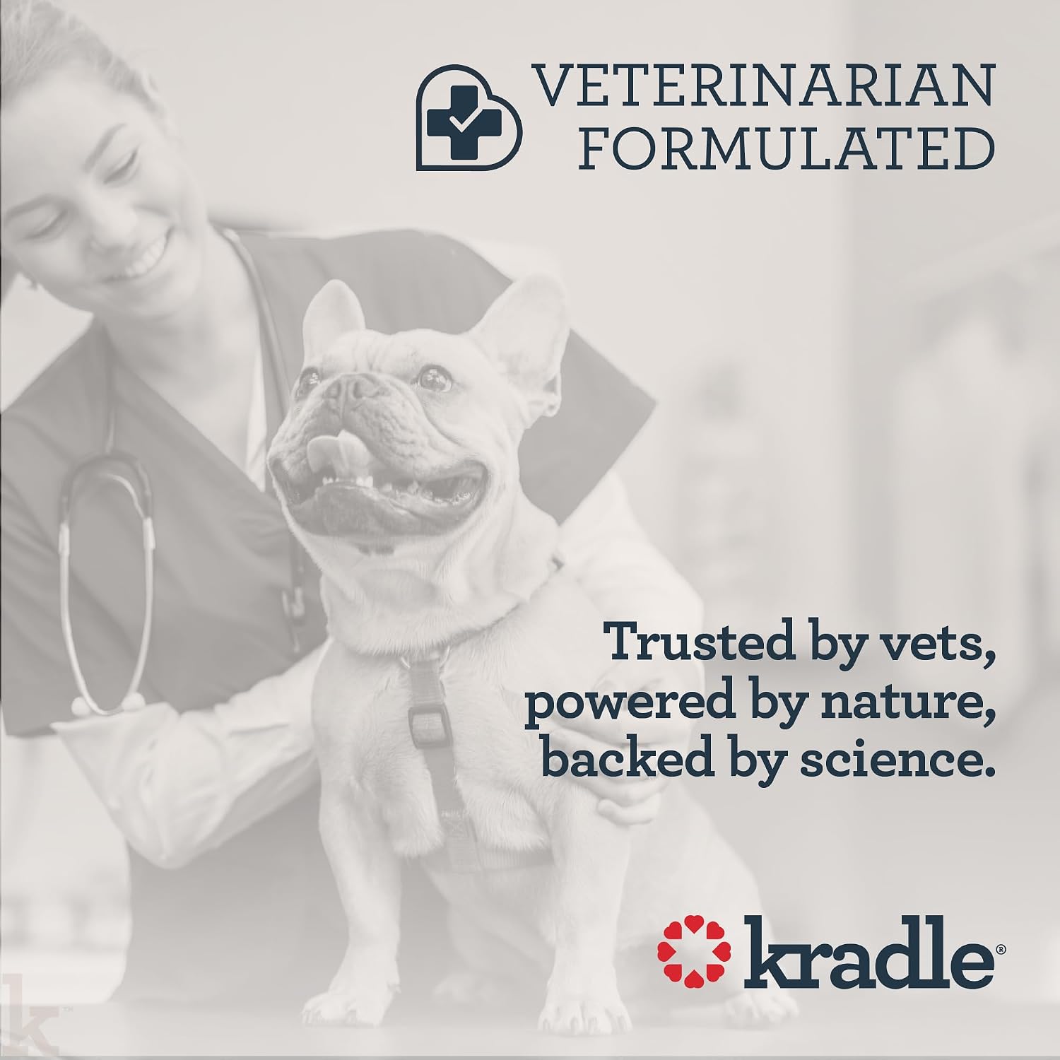 Kradle vet formulated soft chews for dog relaxation side angle view