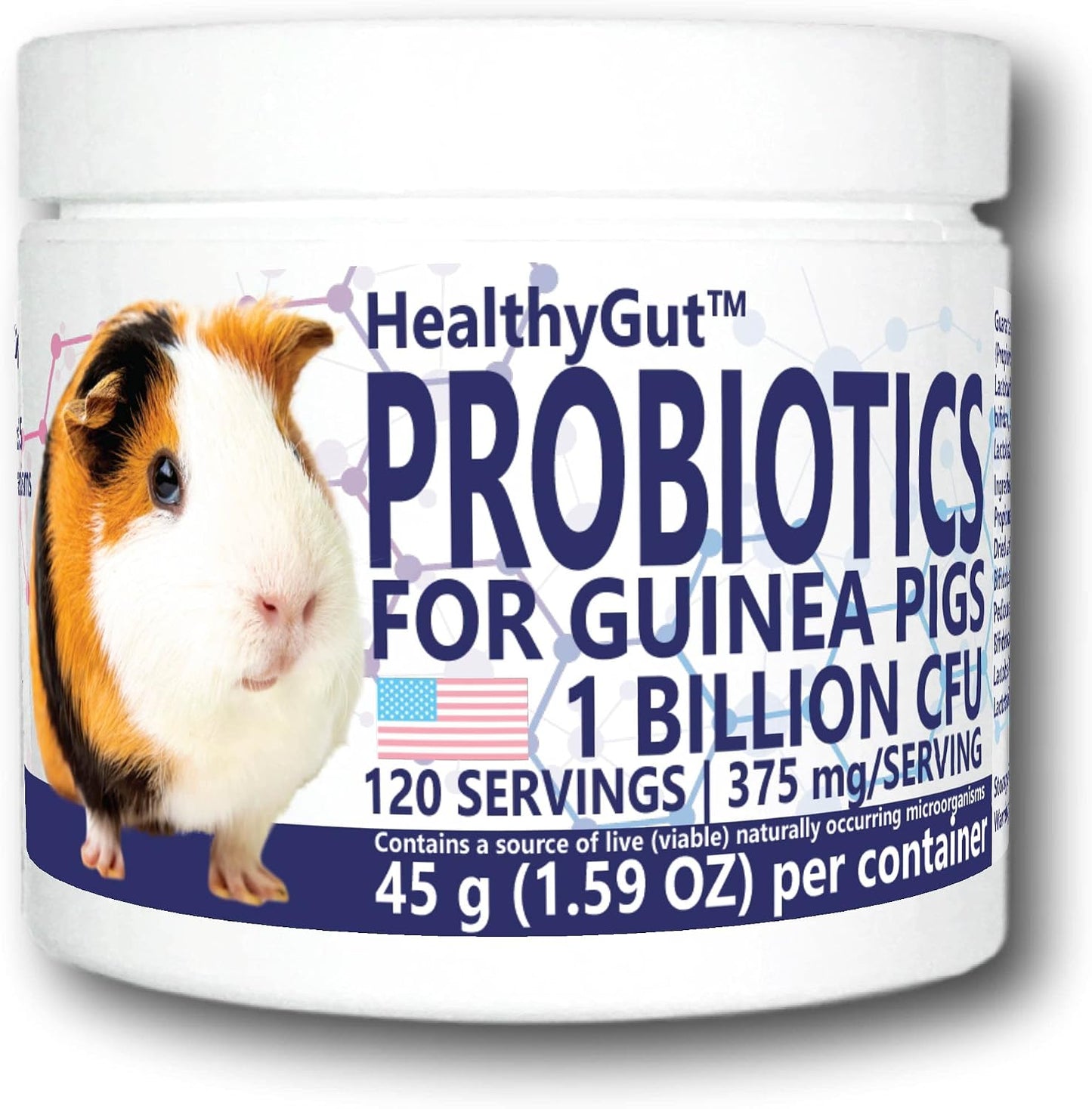Equa Holistics HealthyGut Probiotics for Guinea Pigs front container view natural digestive supplement