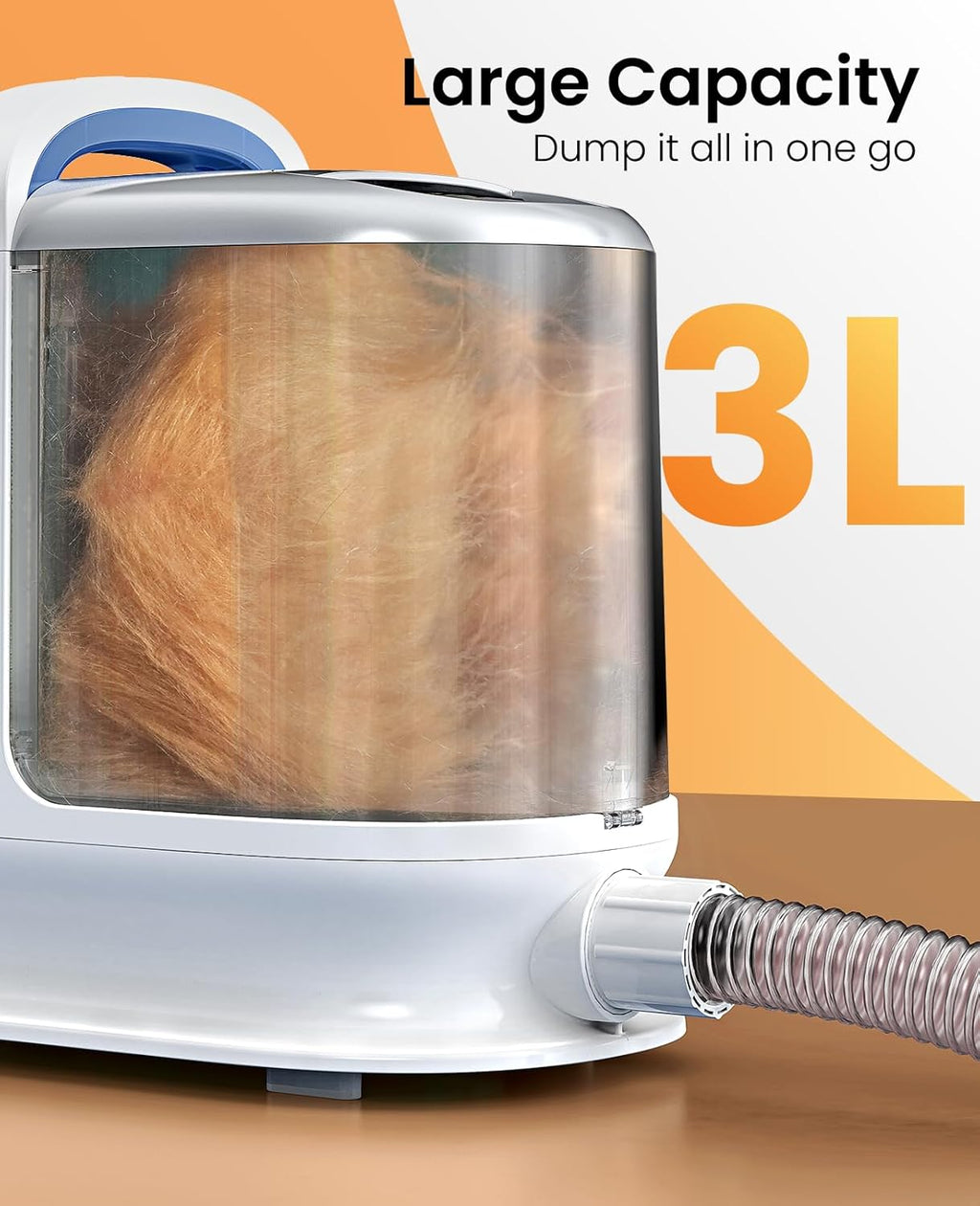 Oneisall BM3 low noise pet hair vacuum cleaner being used safely on a dog.