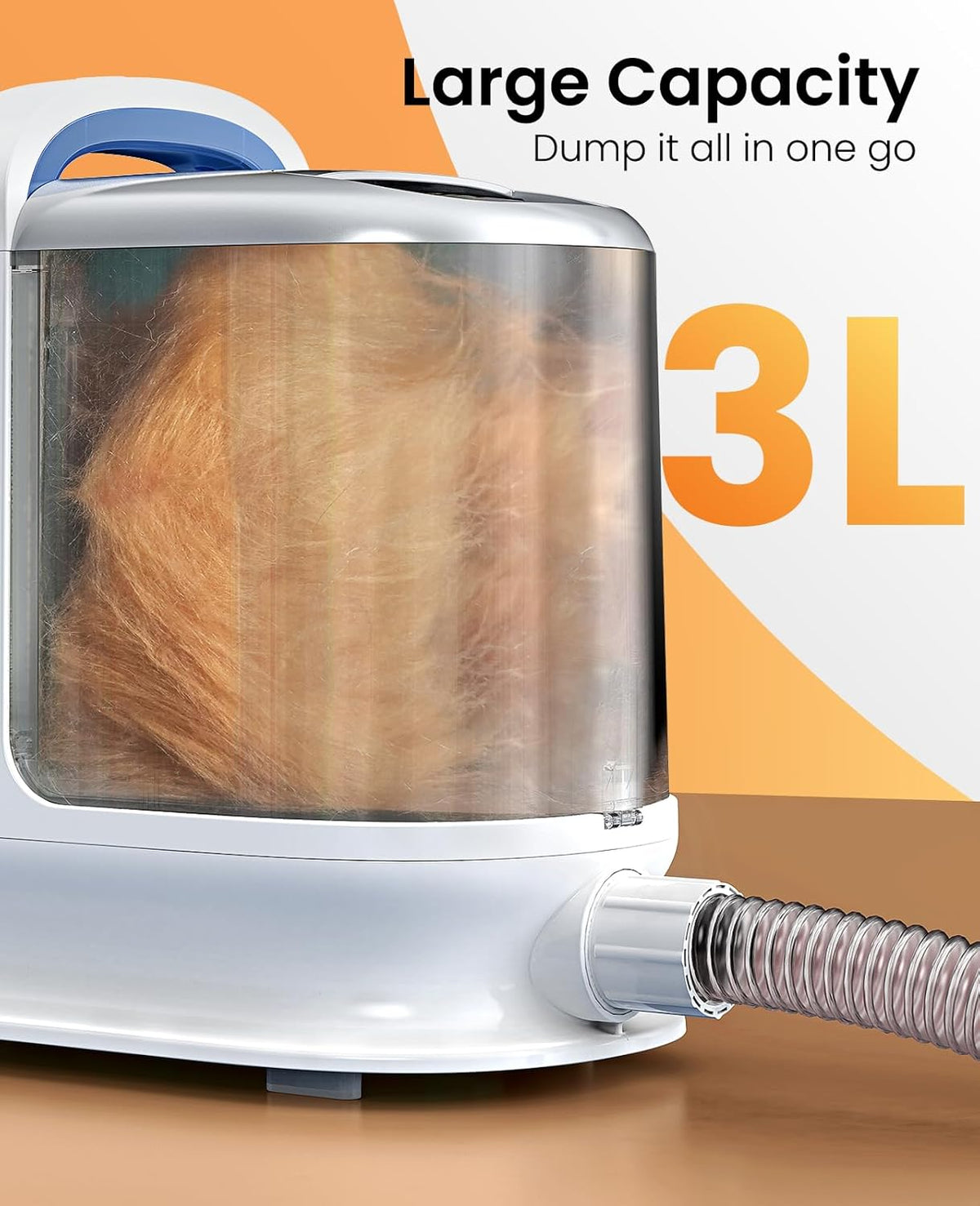 Oneisall BM3 low noise pet hair vacuum cleaner being used safely on a dog.