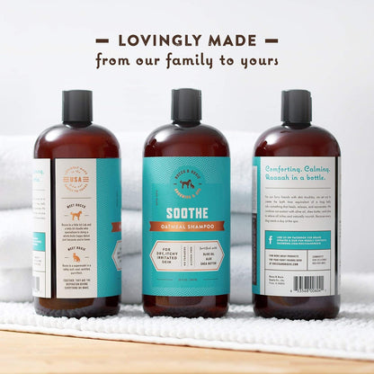 Close up of Rocco And Roxie pet shampoo ingredient label