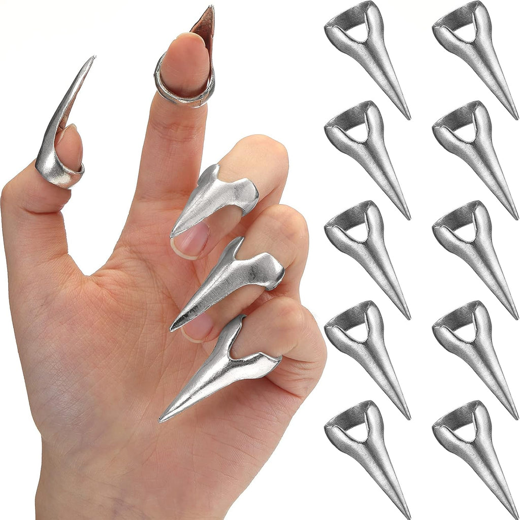 Hicarer finger claws rings front view showcasing silver gothic talon design