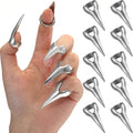 Hicarer finger claws rings front view showcasing silver gothic talon design