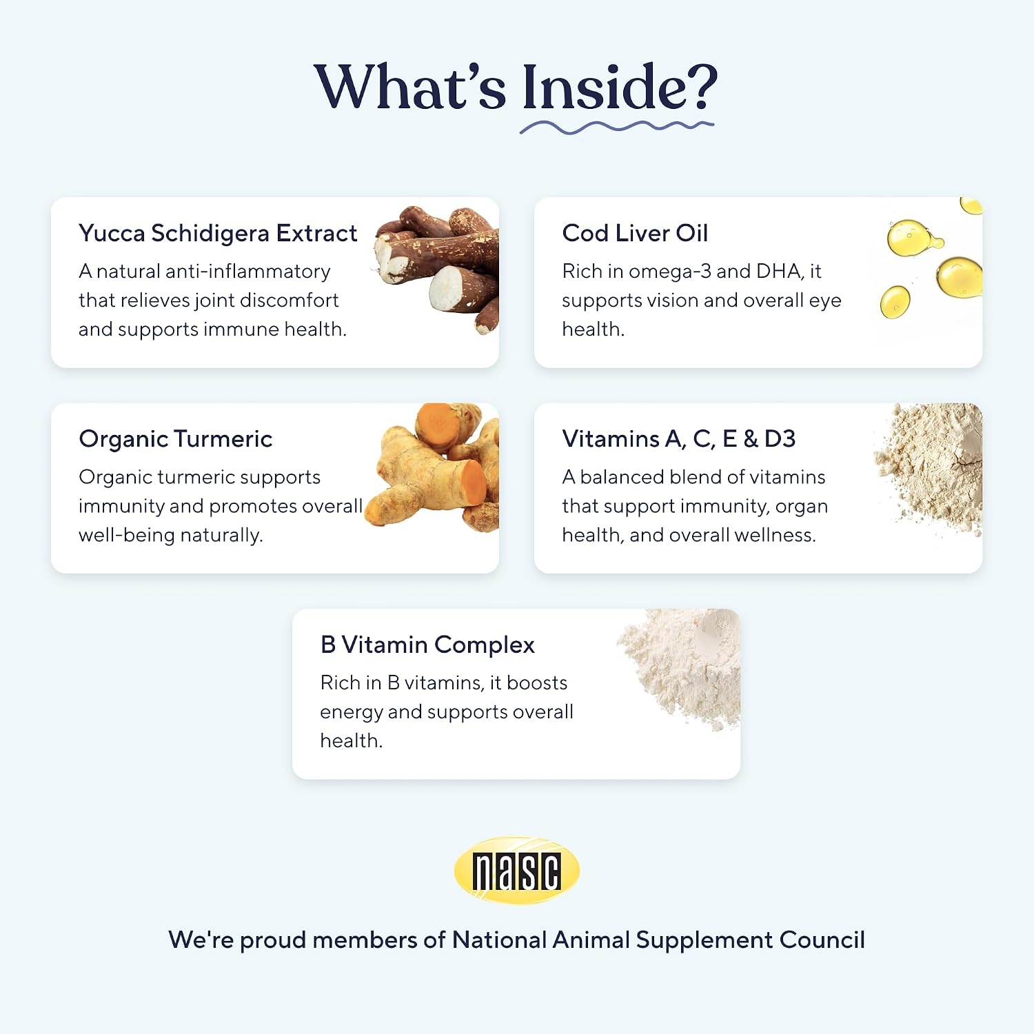 Pawfy dog supplement label showing 15 in 1 benefits