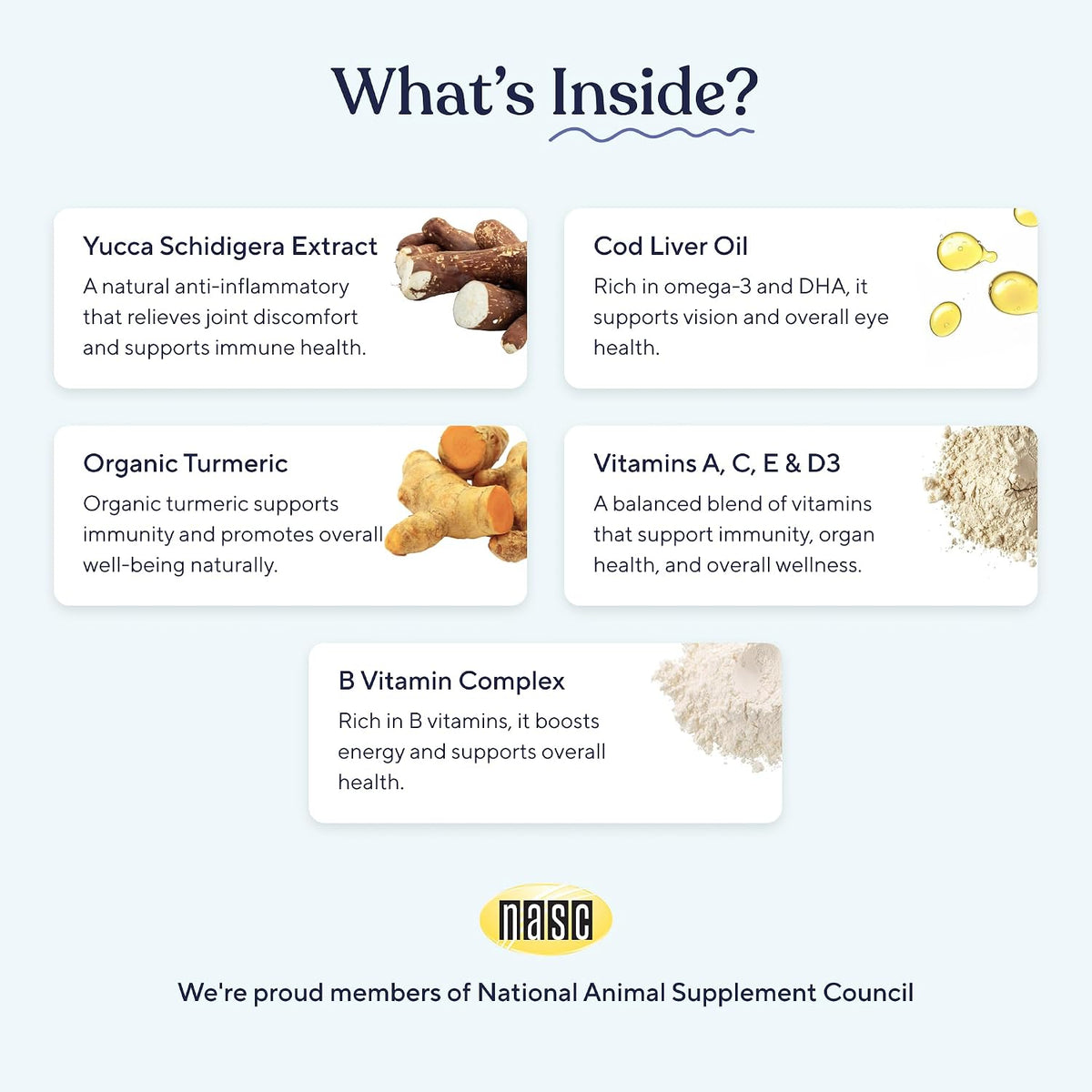 Pawfy dog supplement label showing 15 in 1 benefits