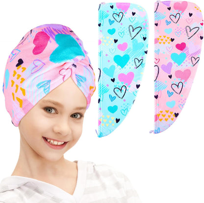 Fiobee microfiber hair towel wrap for kids front view