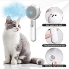 Self-cleaning feature of the steamy pet grooming brush