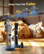 Oneisall dual pet trimmer set featuring main body clipper and small paw trimmer
