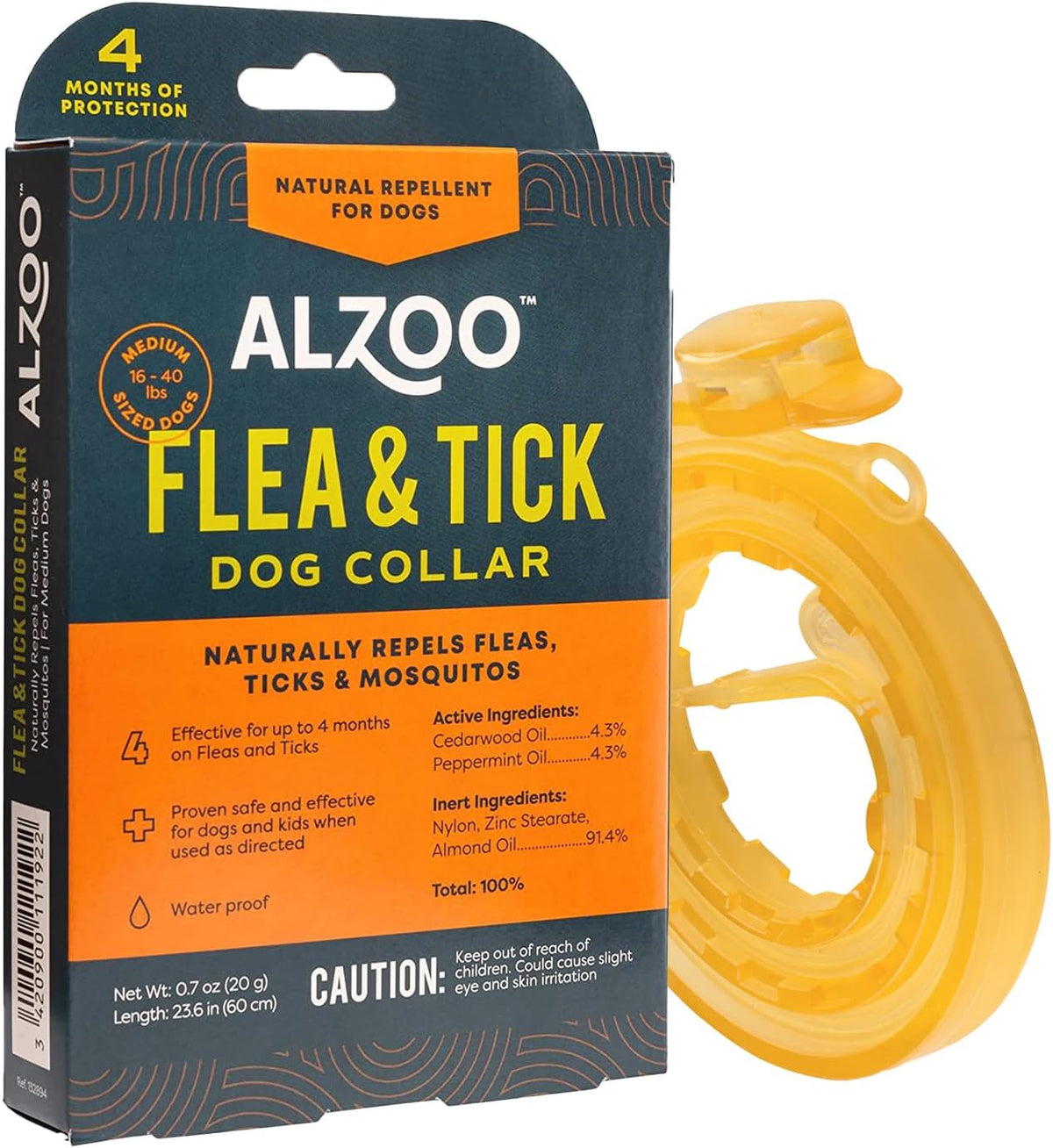 ALZOO Flea & Tick Dog Collar - Helps Repel Fleas, Ticks & Mosquitoes - 100% Plant-Based Active Ingredients - Waterproof - Up to 4 Months Protection - Medium-Sized Dogs: 16-40 lbs - Pack of 2 - Image 9