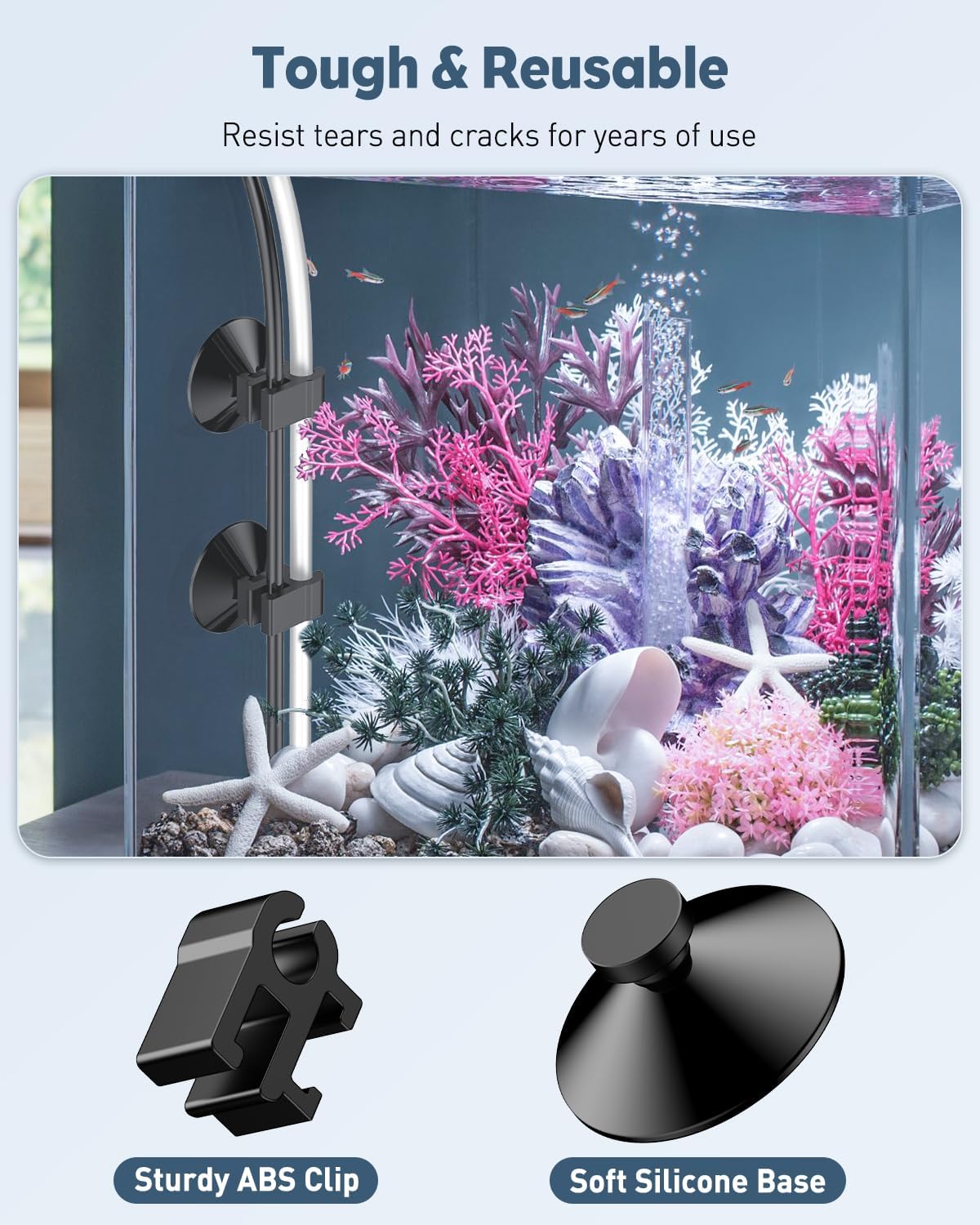 Premium rubber aquarium suction cups for power cord wire management