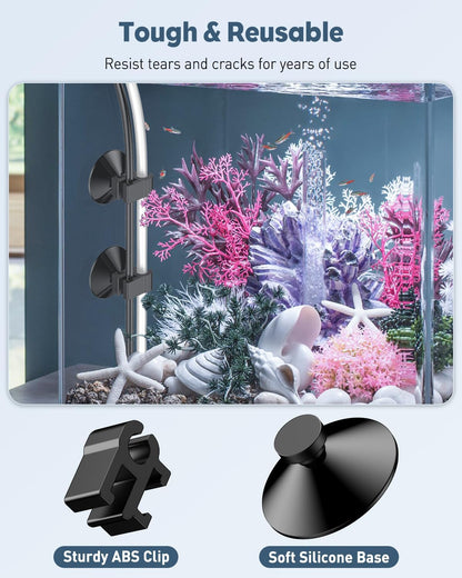 Premium rubber aquarium suction cups for power cord wire management