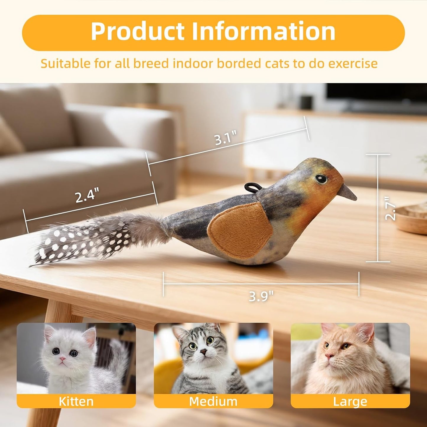 Three pack interactive kitten exercise toy kit with adjustable cord length toggle component visible