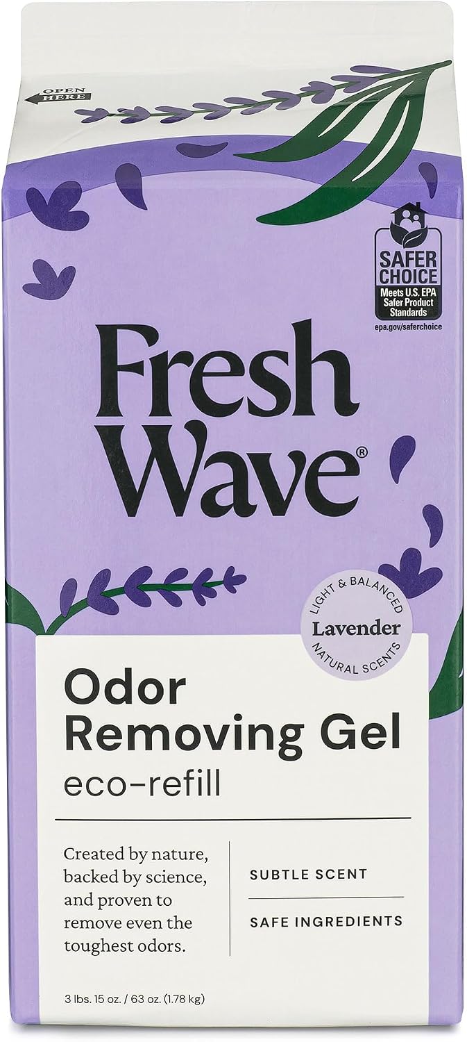 Fresh Wave Odor Removing Gel Eco-Refill, 63 oz. Lavender Scent | 2 Empty Refillable Glass Jars | 2 Room Set - Image 15