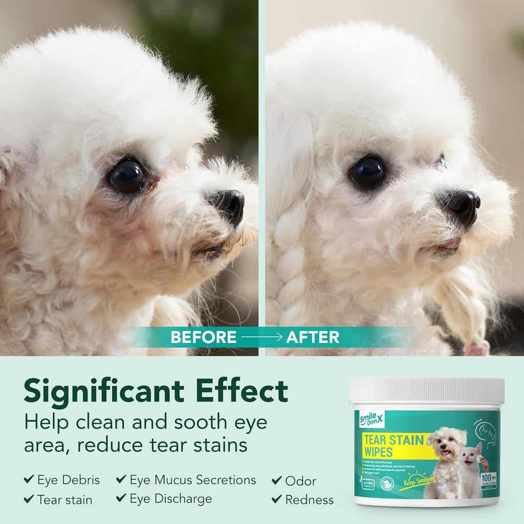 SmileDenX pet eye cleaner formula featuring aloe vera and plant enzymes