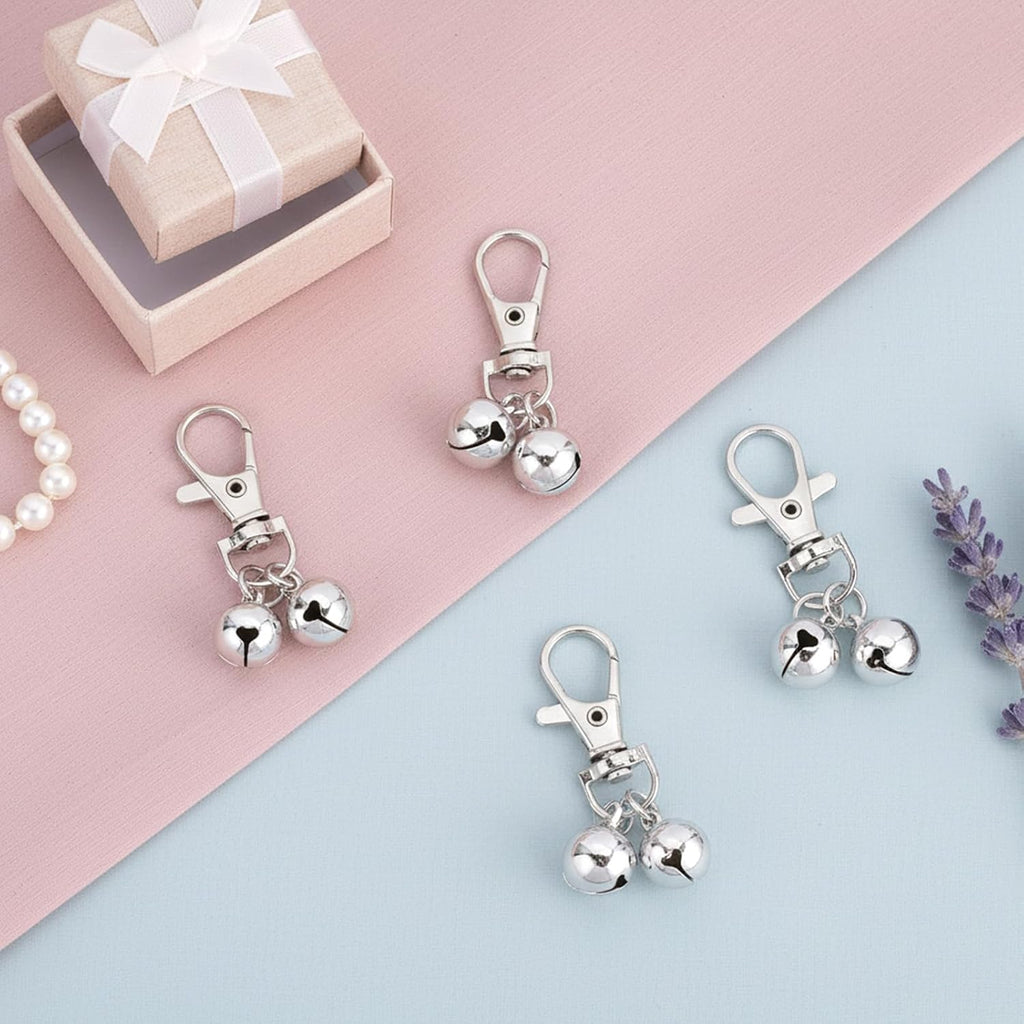 Authentic TIESOME silver metal pendant bells for pet safety and easy identification