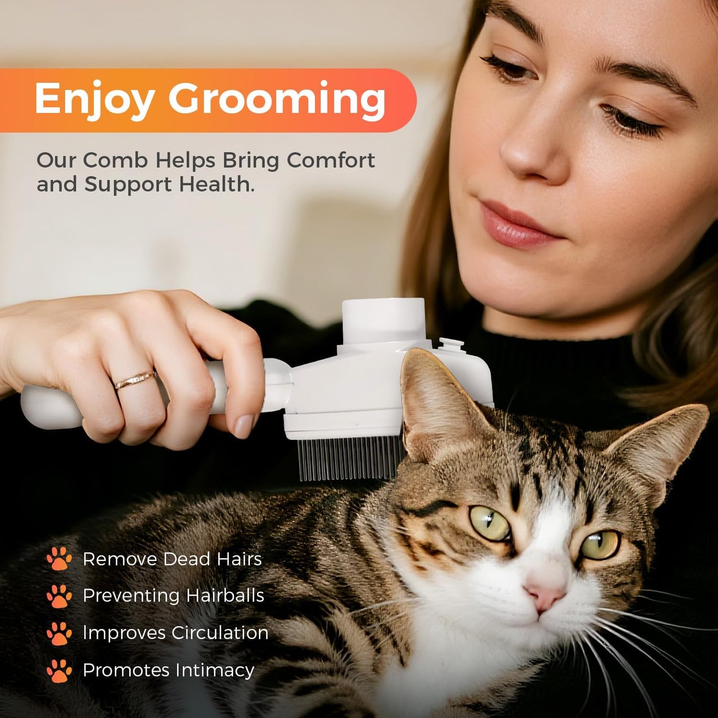 Ergonomic handle detail of Livekey grooming tool