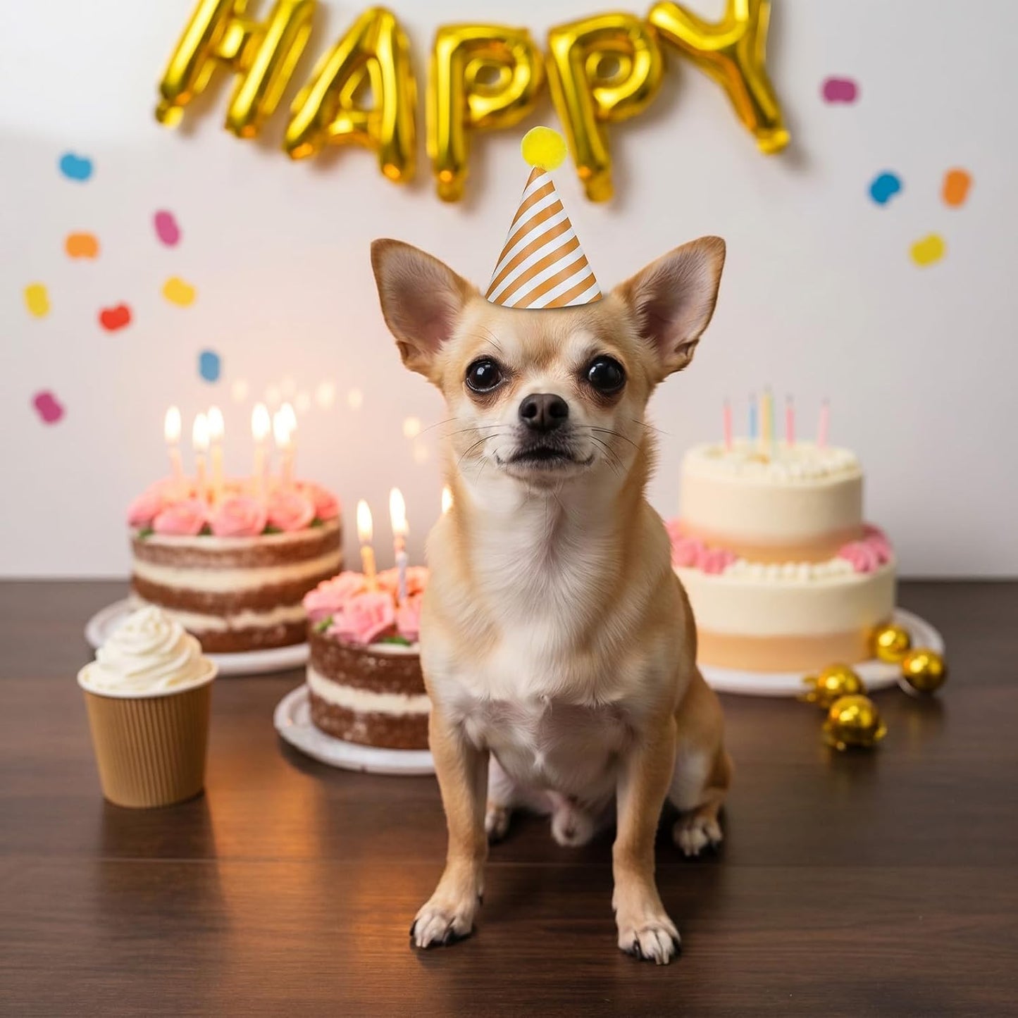 Collection of 10 multicolor mini party hats for stuffed animals