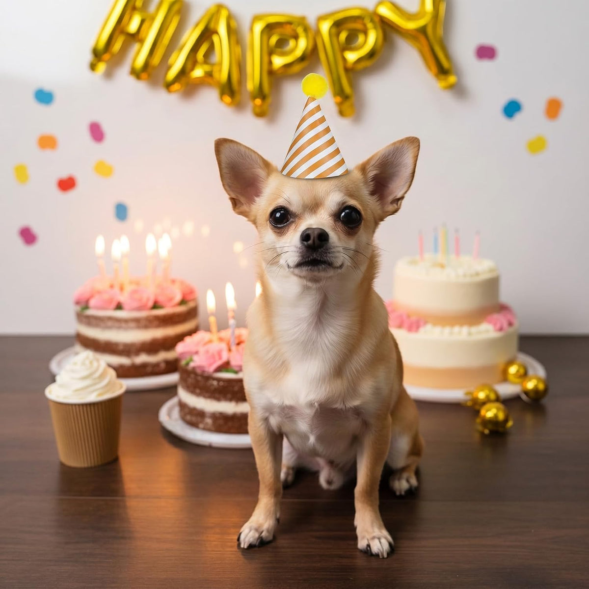 Collection of 10 multicolor mini party hats for stuffed animals