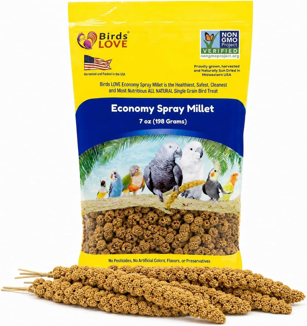 Birds LOVE(R) Millet Tips & Tails for Birds - Premium Spray Millet Treat, Non-GMO, USA Grown - Natural Bird Food for Parakeets, Cockatiels, Budgies, Lovebirds, Finches, Canaries & Parrots - 1 lb - Image 11