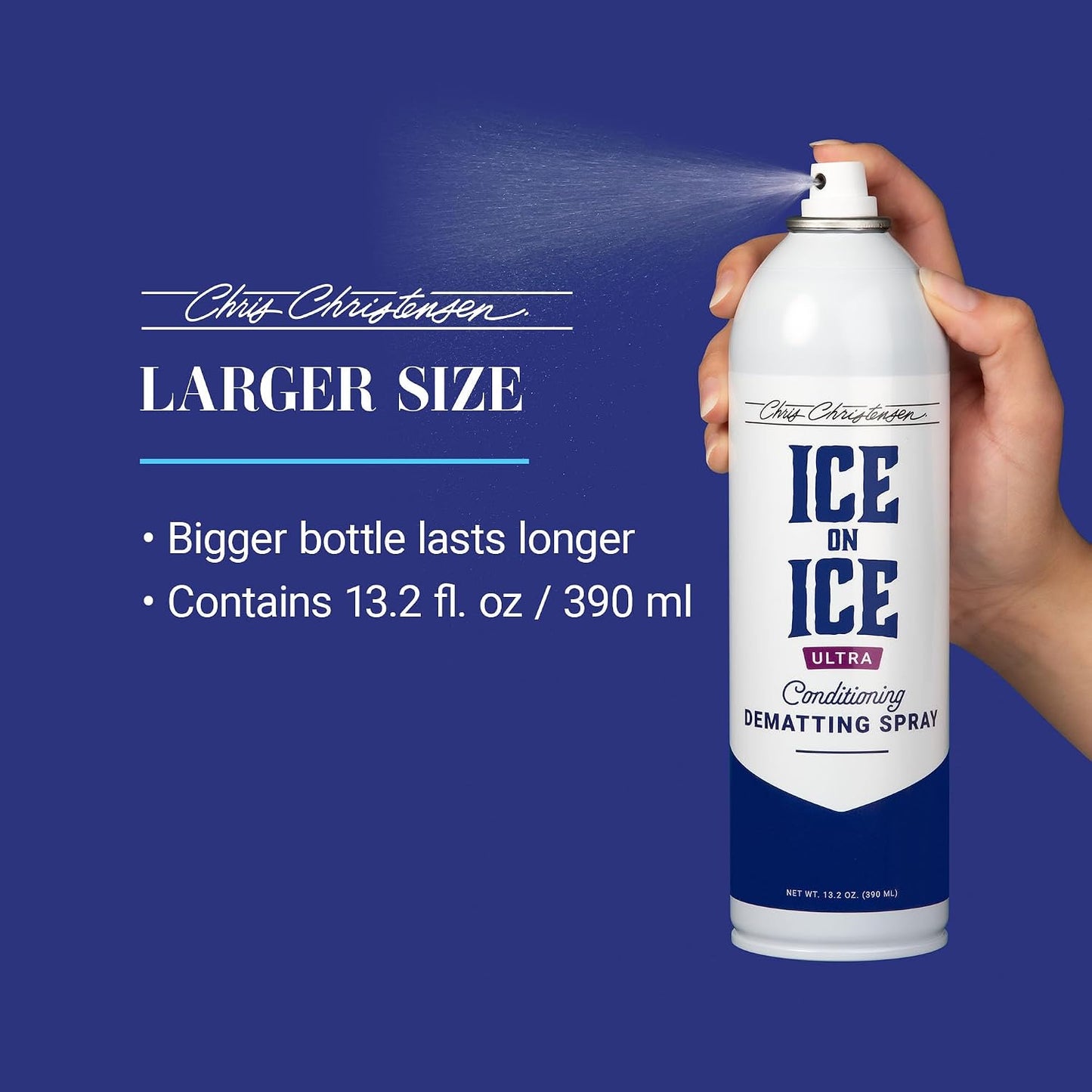 Chris Christensen Ice on Ice Ultra Conditioning Dematting Spray, Dog Conditioner, Groom Like a Professional, Lightweight Formula, Dematts & Detangles, Conditions & Protects, Made in the USA, 13.2oz - Image 9