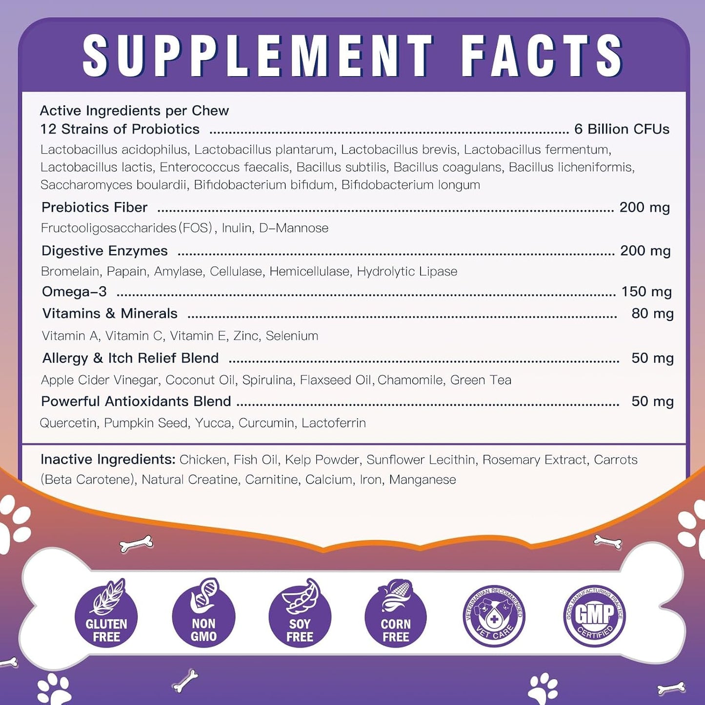 Authentic USA-imported Dr. Foster multi-action prebiotic and probiotic bites for puppies and adult dogs.