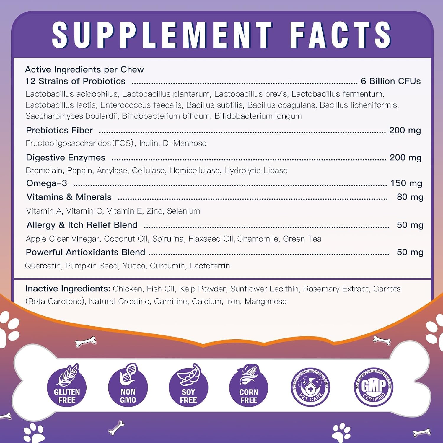 Authentic USA-imported Dr. Foster multi-action prebiotic and probiotic bites for puppies and adult dogs.