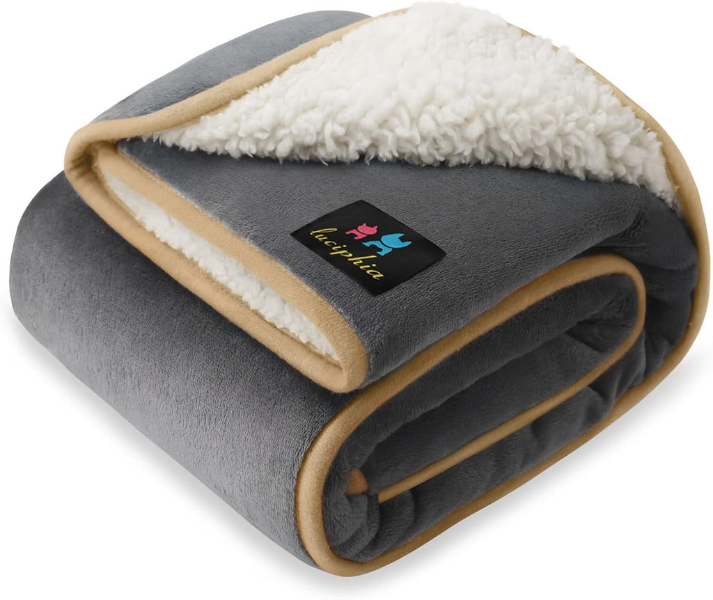 Waterproof Pet Blanket, Liquid Pee Proof Dog Blanket for Sofa Bed Couch, Reversible Sherpa Fleece Furniture Protector Cover for Small Medium Large Dogs Cats, Dark Gray Small40" x 28" - Image 10