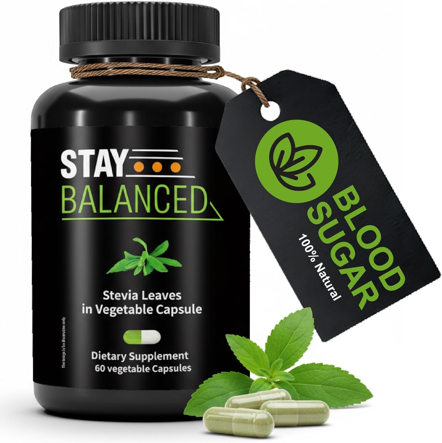 Organic India StayBalanced Natural Sugar Balance Supplement sixty capsule bottle front view showcasing metabolic wellness benefits.