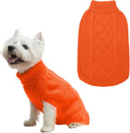 Mihachi Turtleneck Dog Sweater - Winter Coat Apparel Classic Cable Knit Clothes with Leash Hole for Cold Weather, Ideal Gift for Pet in New Year Flesh Pink Large - Image 12