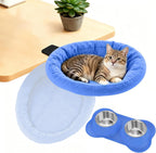 Pawaboo Cat Desk Bed, Sunken Cats Hammock with Steel Clamp Hold up to 40lbs, One-click Foldable Cat Side Table Beds with Soft Plush, Reversible & Washable Hanging Cats Bed for Game Office Home Desktop - Image 12