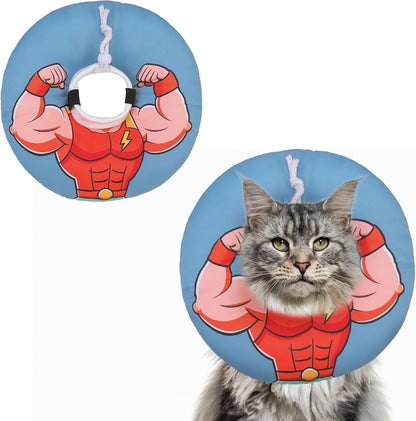 Washable premium soft cat cone showing the drawstring toggle mechanism