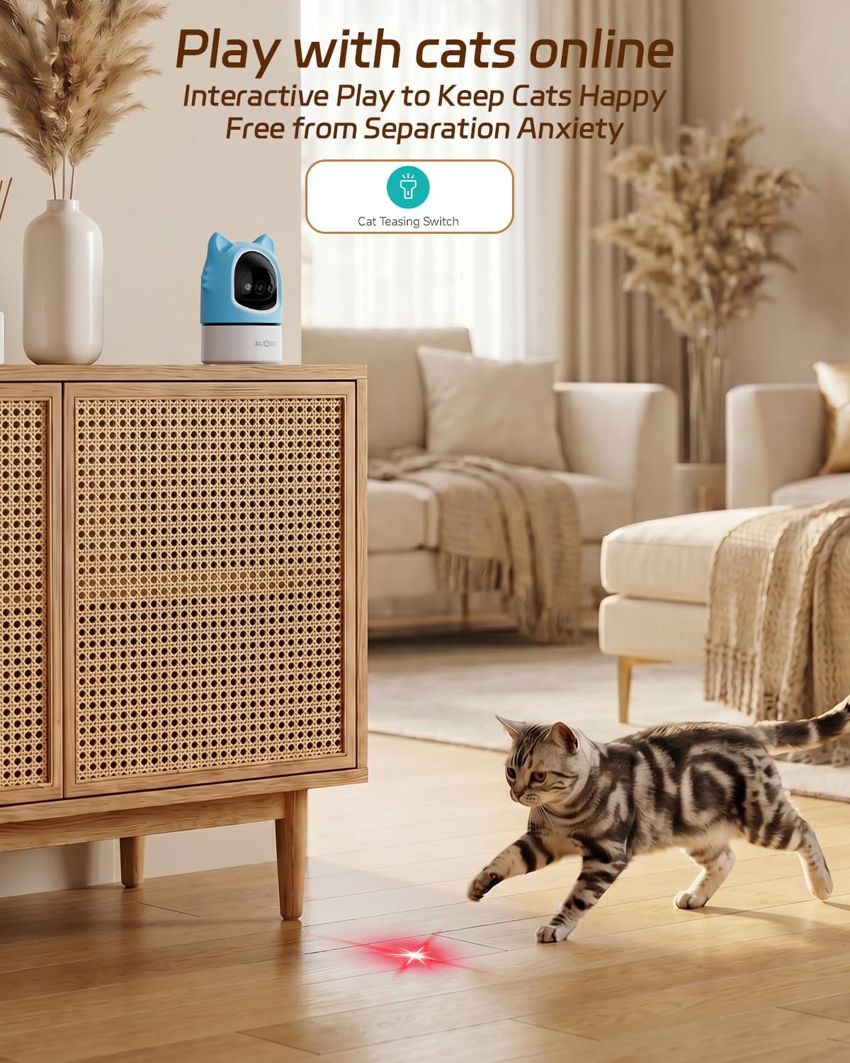 Aliobc cat monitor with laser toy feature