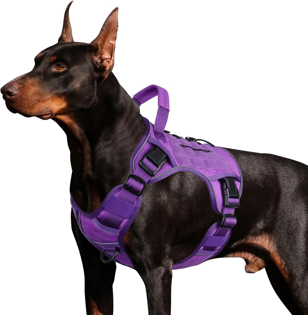 WINGOIN Tactical Dog Harness for Large Dogs, Heavy Duty No Pull Dog Harness with Handle, Adjustable Reflective Military K9 German Shepherd Big Size Dog Vest for Walking, Training, Hunting, Green (L) - Image 12