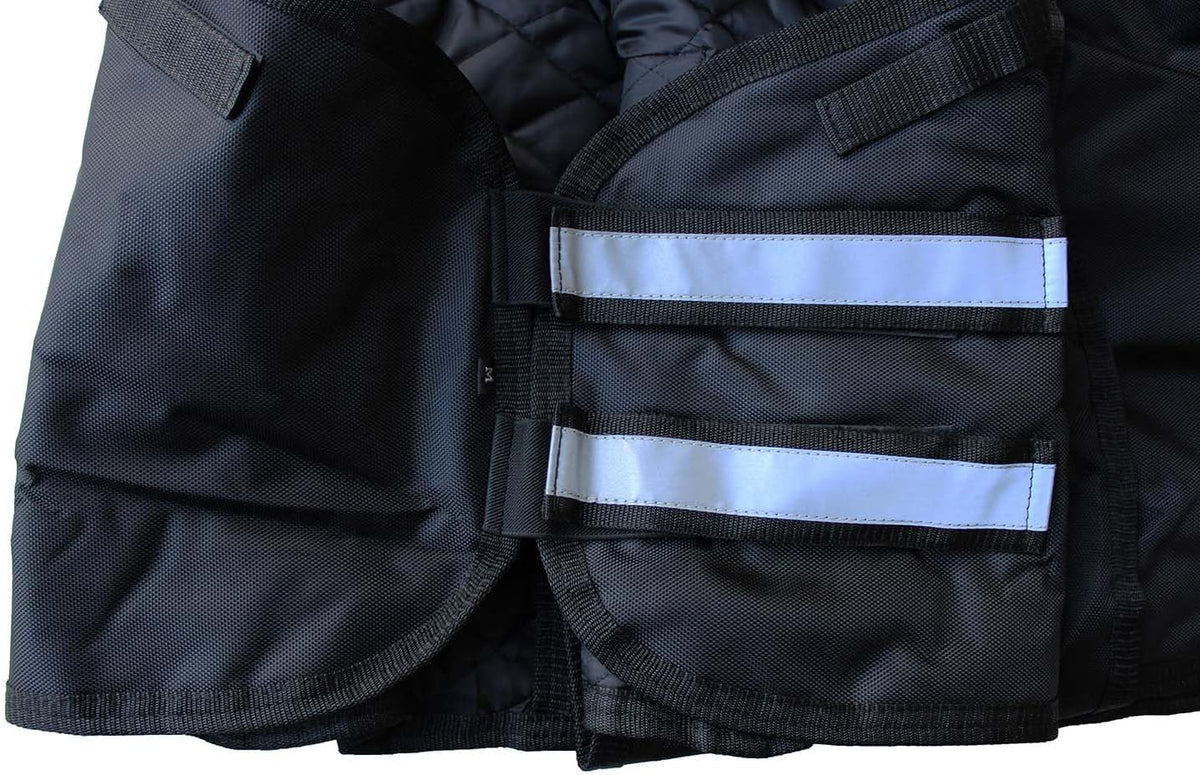 Challenger miniature equine winter blanket highlighting the protective fleece wither area and shoulder gusset