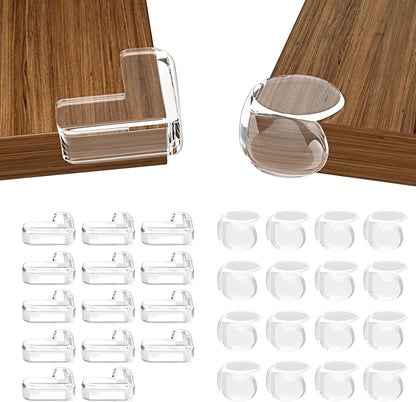Sutoug 30 pack clear baby corner protectors front view for furniture safety