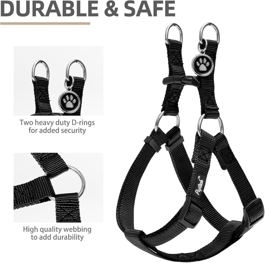 Pupteck nylon step in harness adjustable strap detail