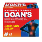 Doans Extra Strength Pain Reliever 24 count pack of 4 front view showing packaging details