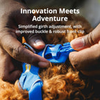 Side view of Ruffwear harness demonstrating adjustable strap fit