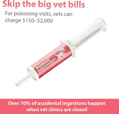 USA imported authentic pet emergency poison antidote syringe on white background